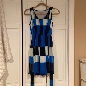Blue and white pleated dress from Banana Republic